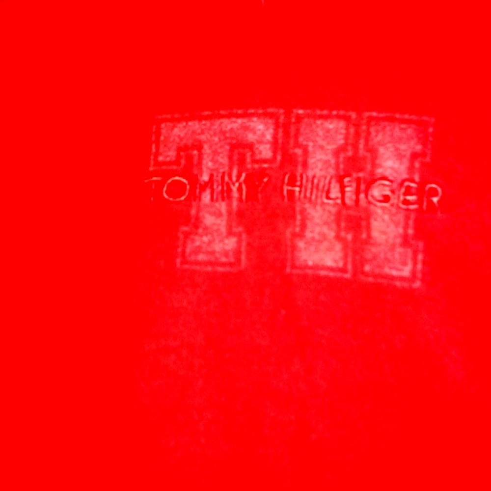 Red  V neck, long sleeved Tommy Hilfiger t shirt